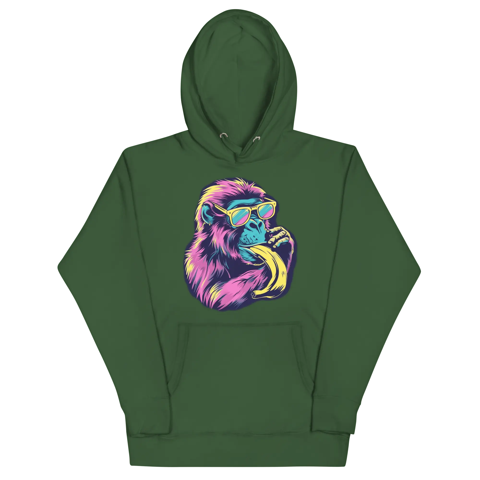 Skater Affe Hoodie - Bunter Pavian mit Banane | Streetstyle Pullover für Mutige von Brezno 