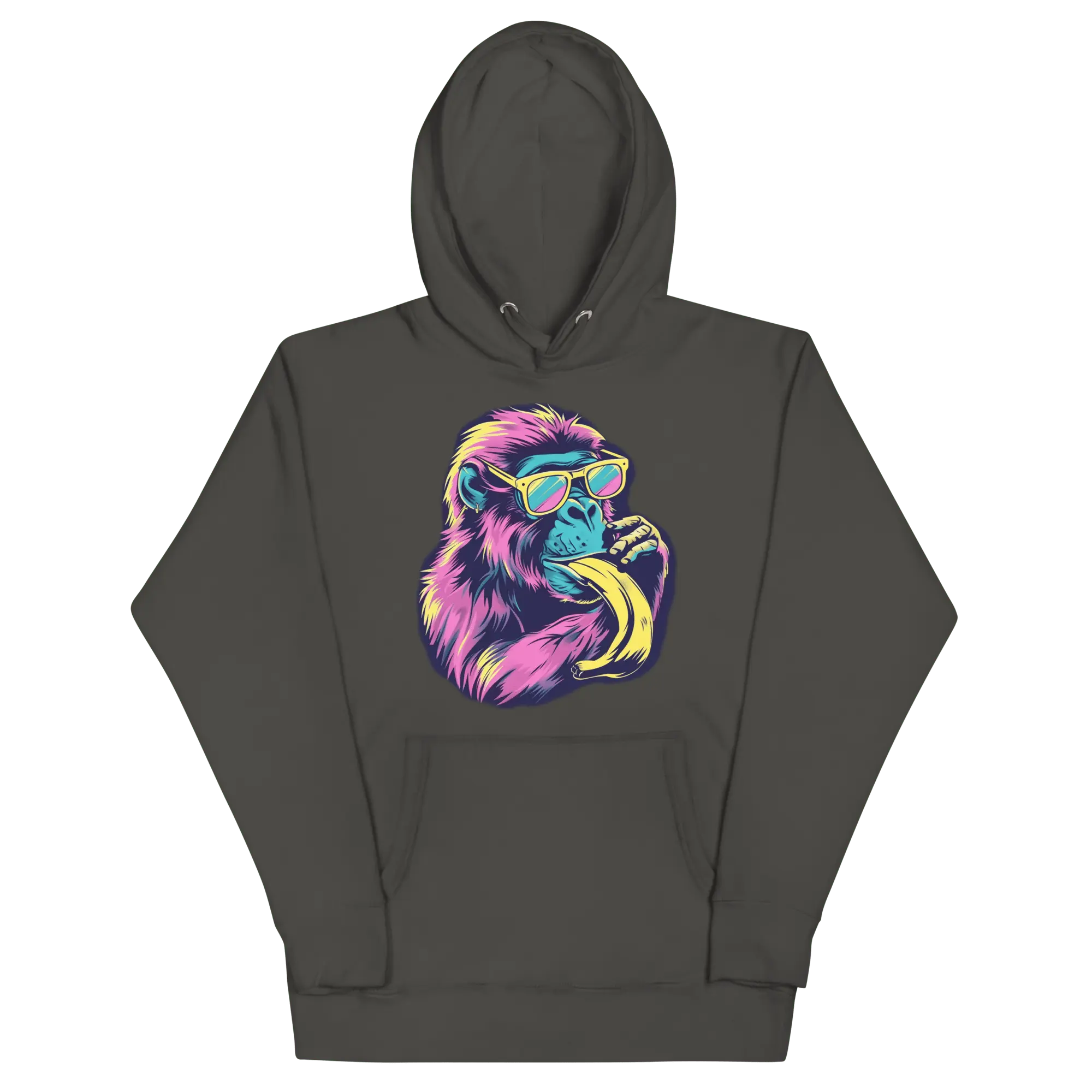 Skater Affe Hoodie - Bunter Pavian mit Banane | Streetstyle Pullover für Mutige von Brezno 