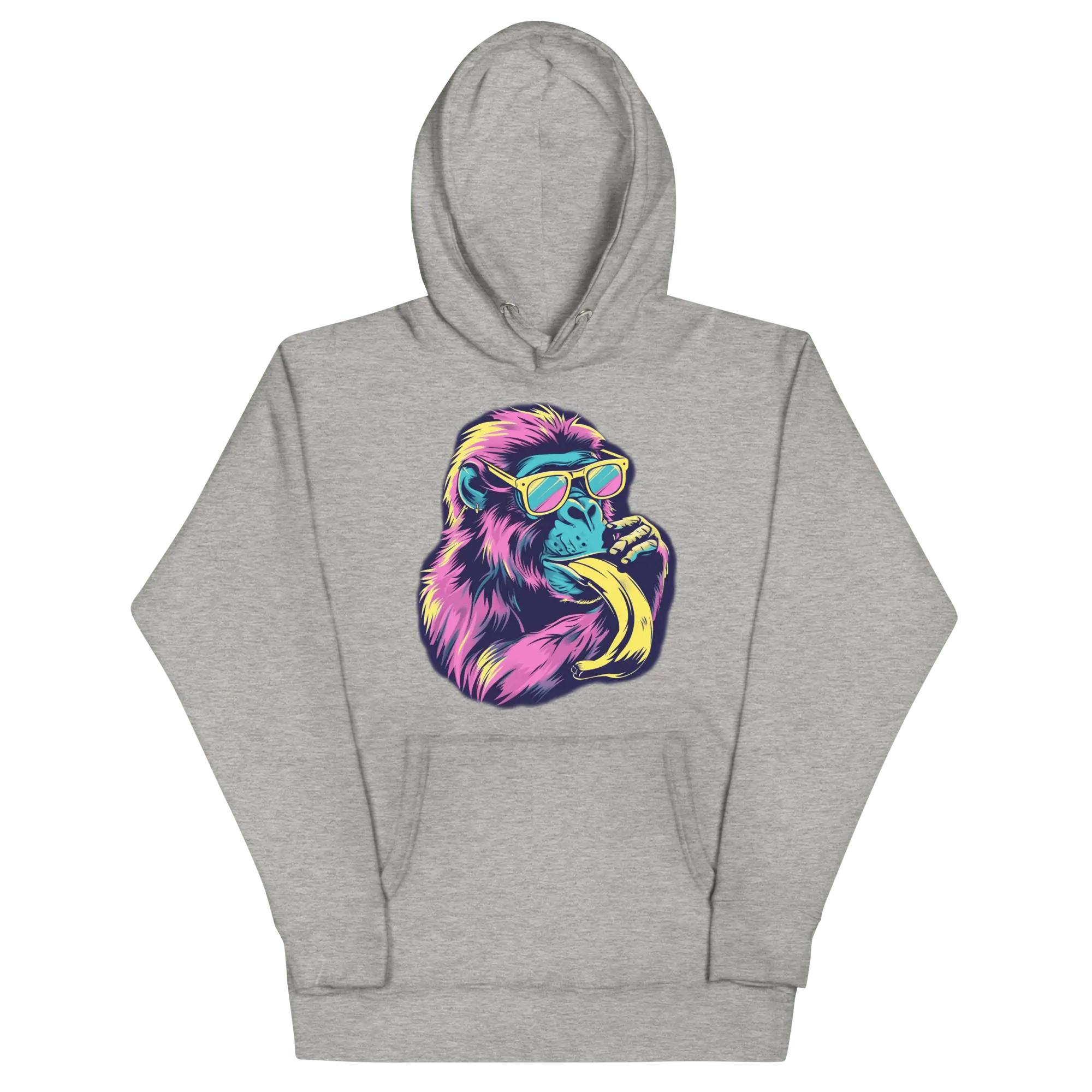 Skater Affe Hoodie - Bunter Pavian mit Banane | Streetstyle Pullover für Mutige von Brezno 