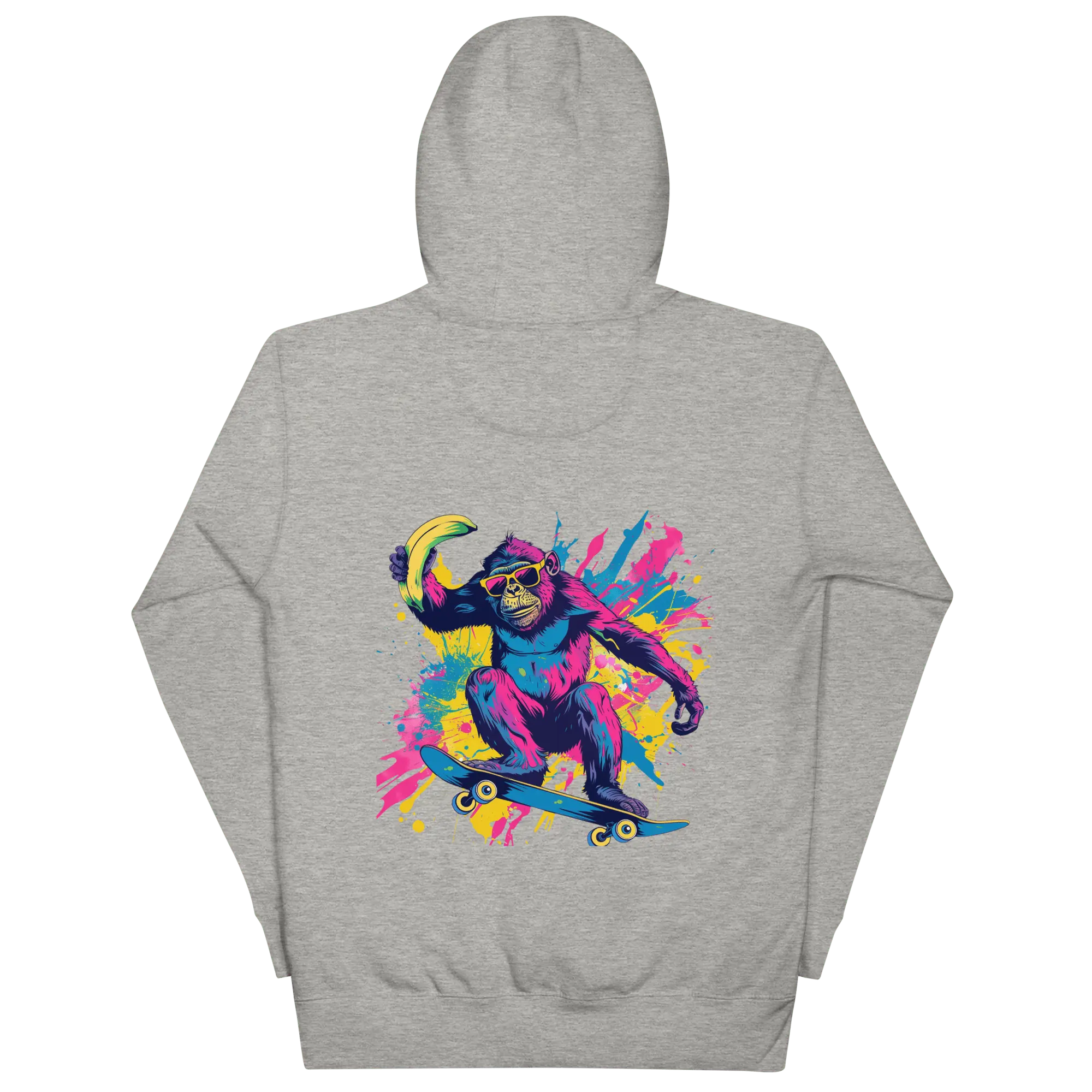 Skater Affe Hoodie - Bunter Pavian mit Banane | Streetstyle Pullover für Mutige von Brezno 