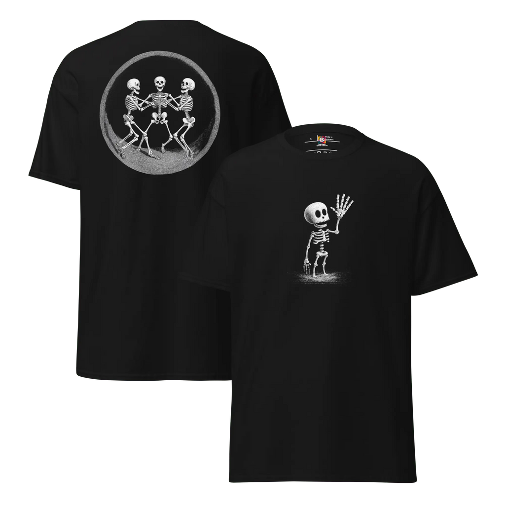 Skeleton Dance T-Shirt - Lustiges Halloween Totenkopf Shirt von Brezno 