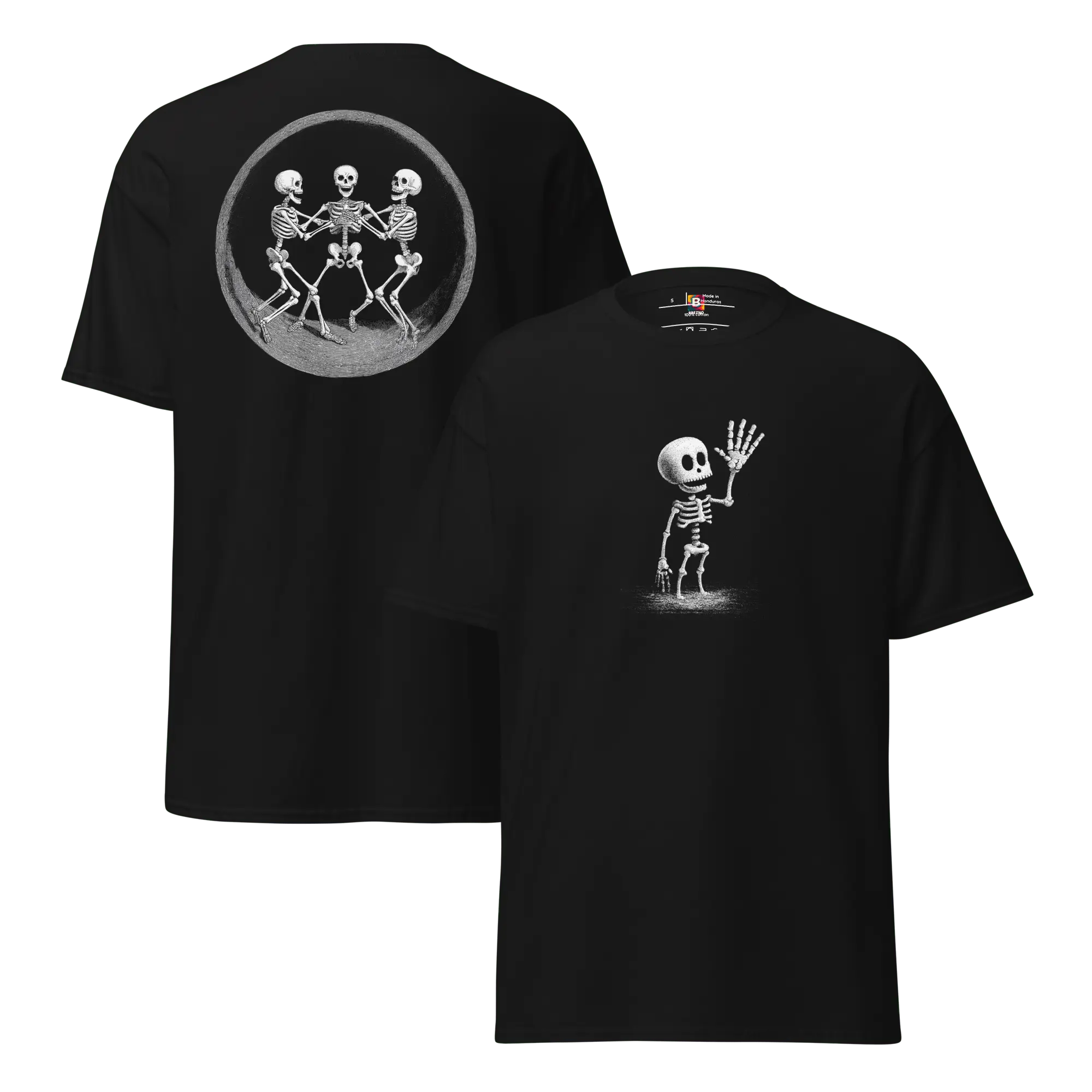 Skeleton Dance T-Shirt - Lustiges Halloween Totenkopf Shirt von Brezno 