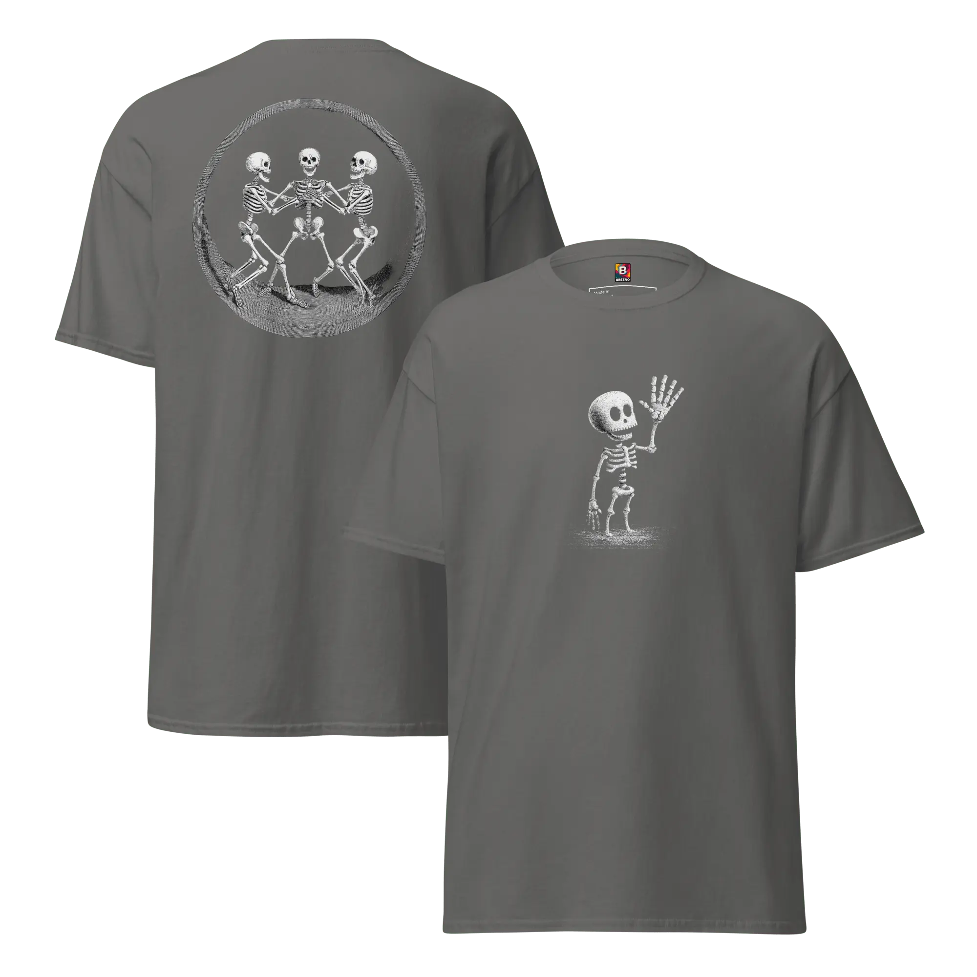 Skeleton Dance T-Shirt - Lustiges Halloween Totenkopf Shirt von Brezno 