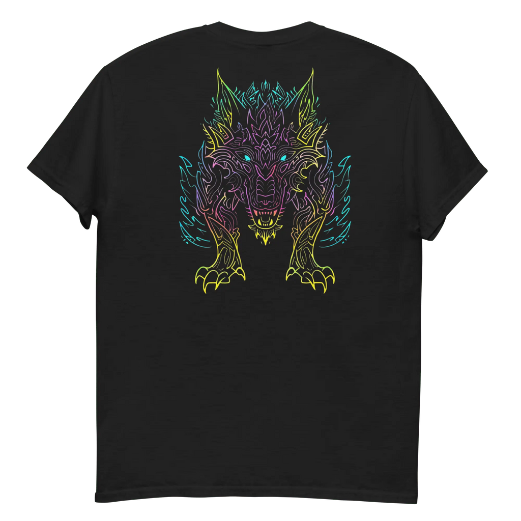 Tribal Lion Shirt von Brezno – Unisex T-Shirt mit starkem Neon-Look | Streetwear Design | Gildan 5000 