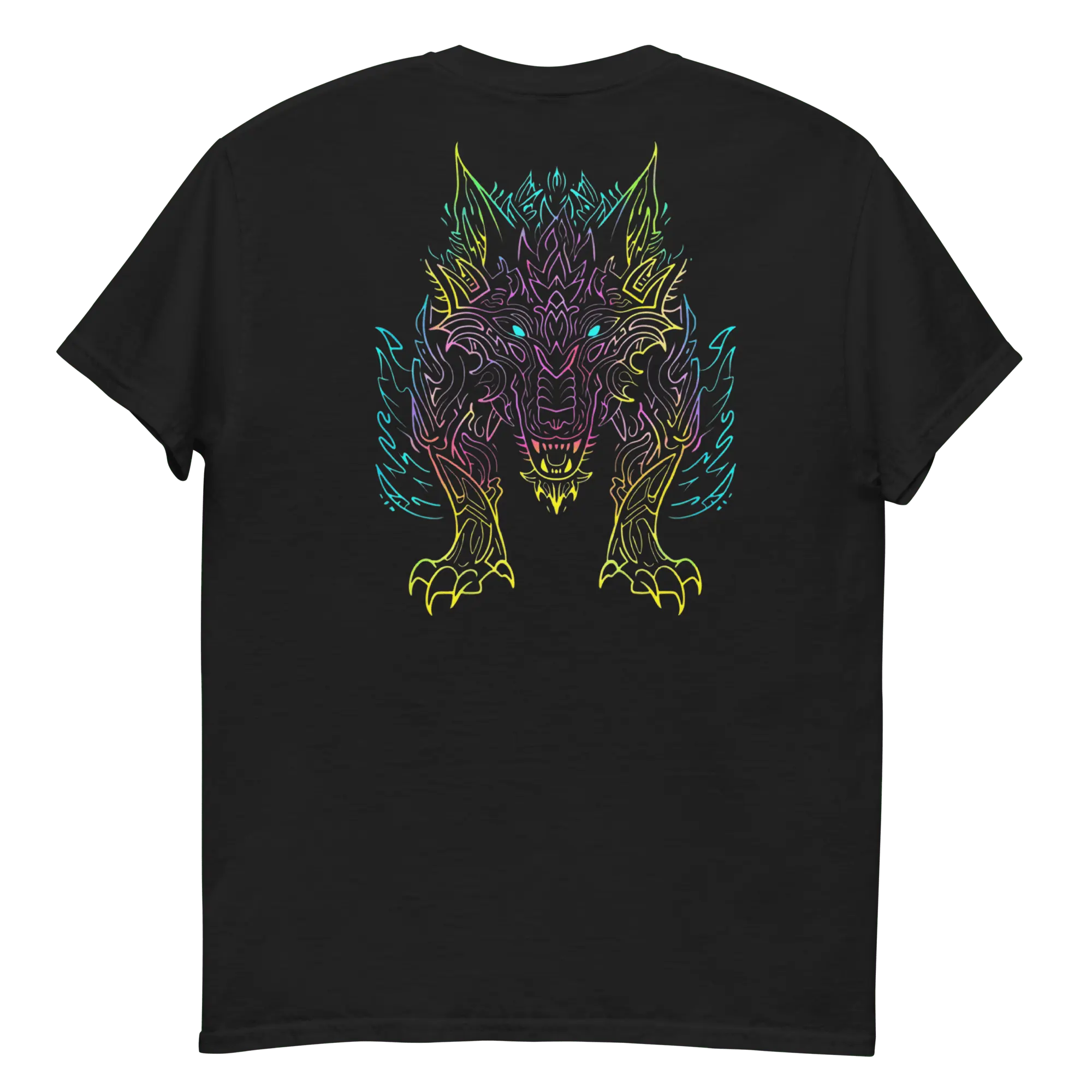 Tribal Lion Shirt von Brezno – Unisex T-Shirt mit starkem Neon-Look | Streetwear Design | Gildan 5000 
