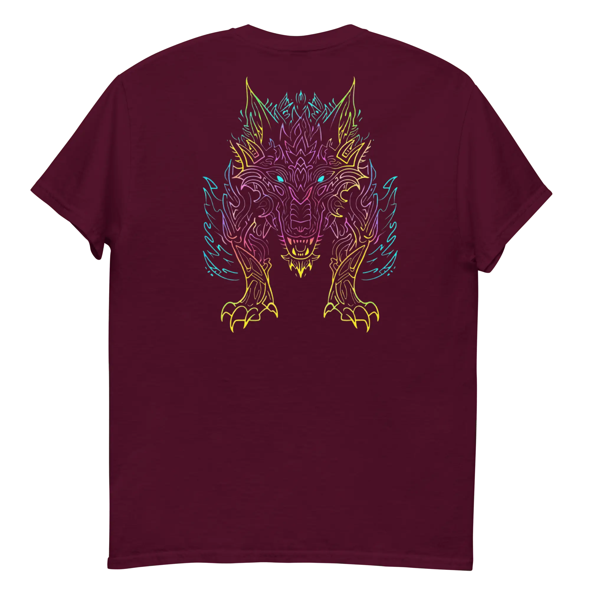Tribal Lion Shirt von Brezno – Unisex T-Shirt mit starkem Neon-Look | Streetwear Design | Gildan 5000 