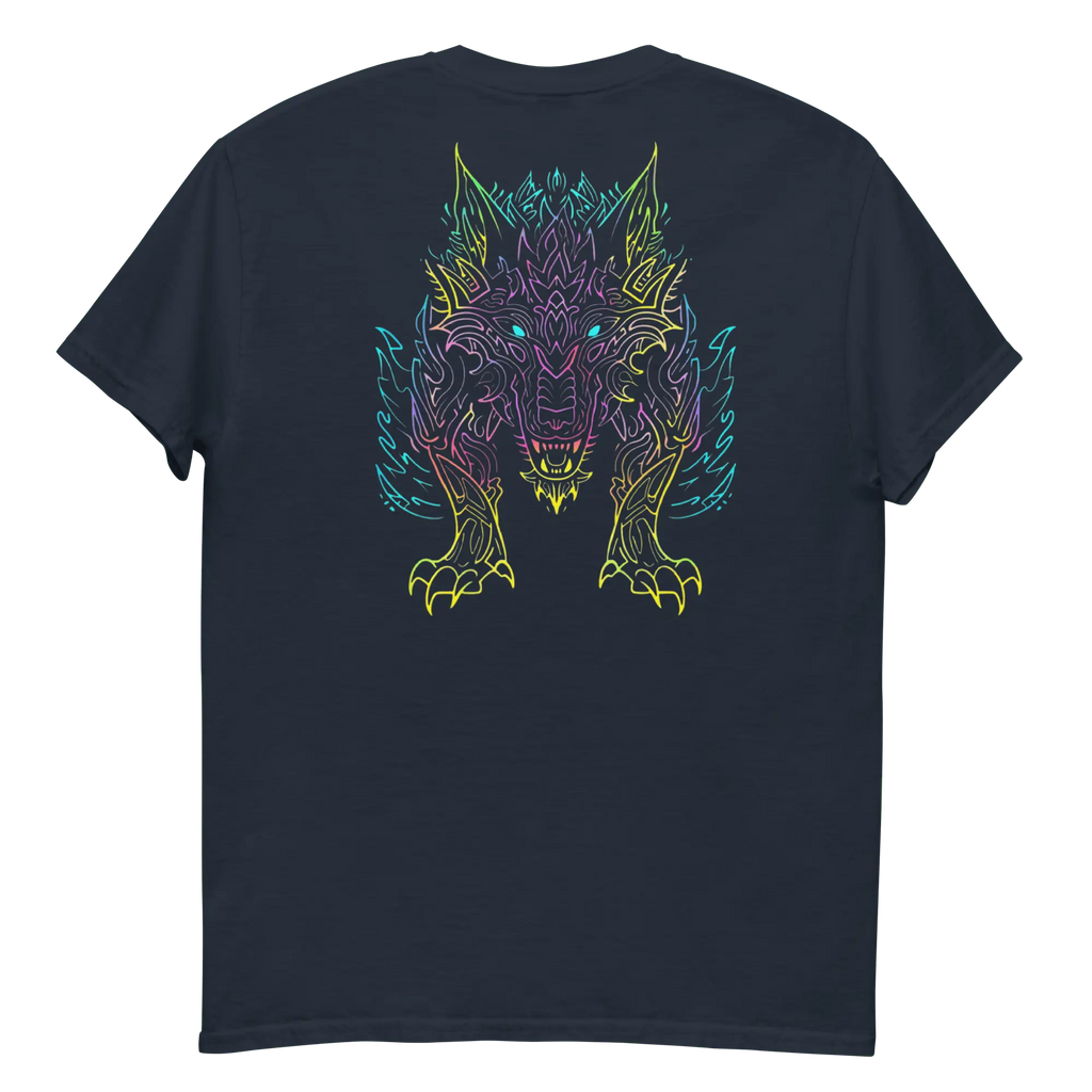 Tribal Lion Shirt von Brezno – Unisex T-Shirt mit starkem Neon-Look | Streetwear Design | Gildan 5000 