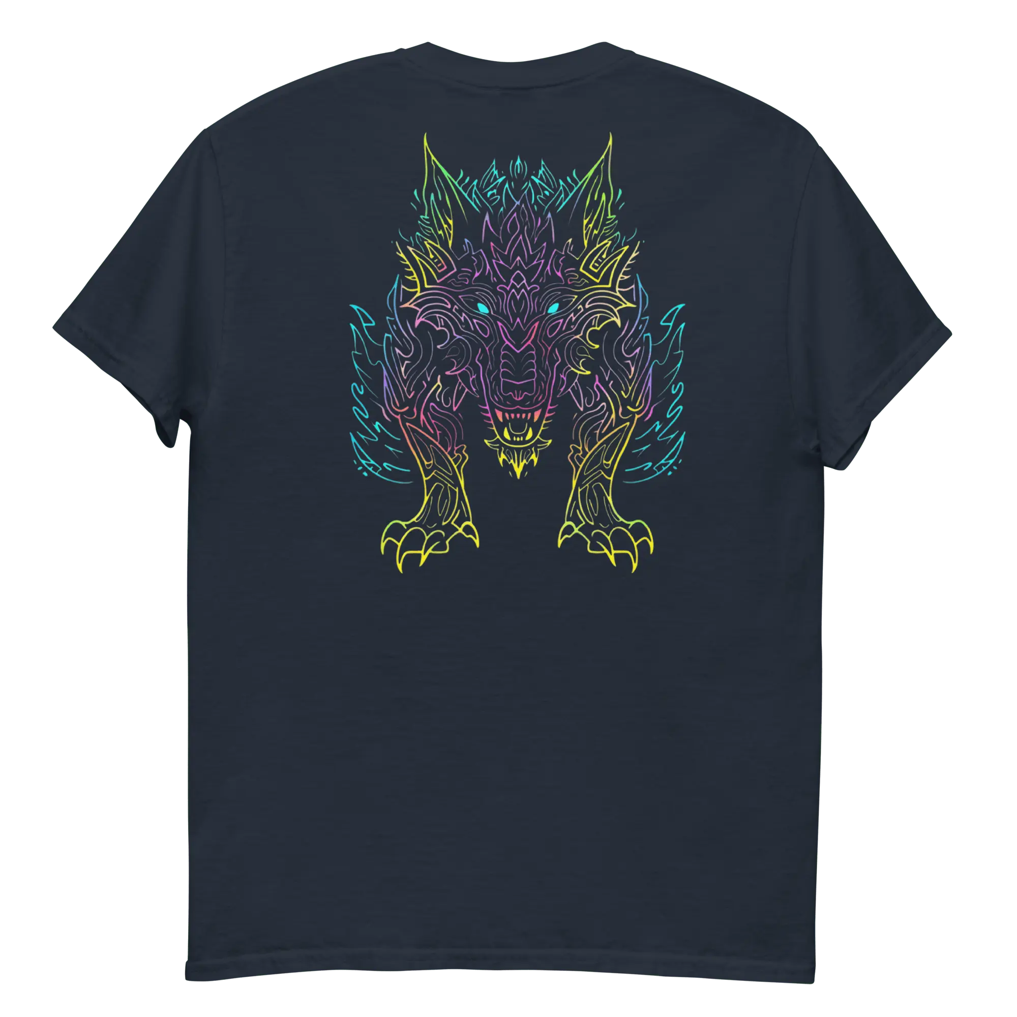 Tribal Lion Shirt von Brezno – Unisex T-Shirt mit starkem Neon-Look | Streetwear Design | Gildan 5000 
