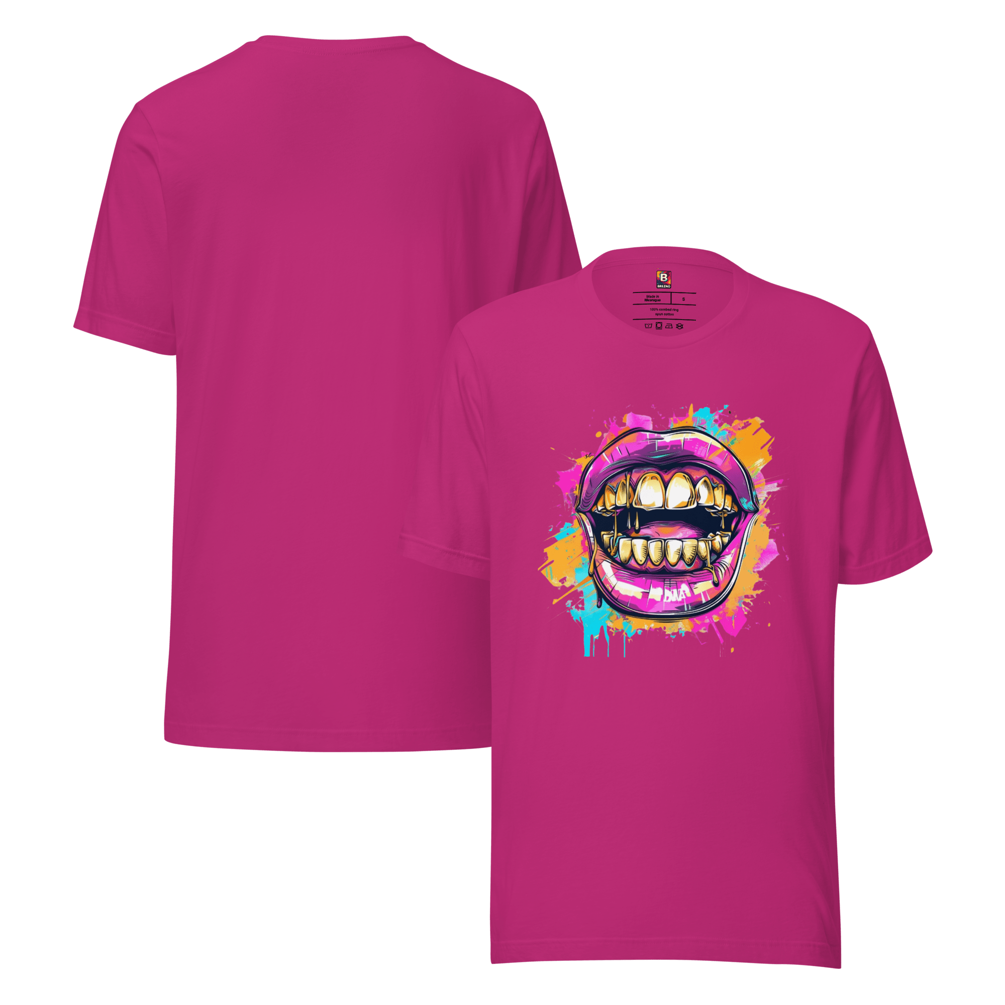 Bold Bite - Neon Graffiti - Mund T-Shirt | Buntes Streetstyle Unisex Shirt | Pop Art Style Fashion von Brezno – Streetwear von Brezno | T-Shirt