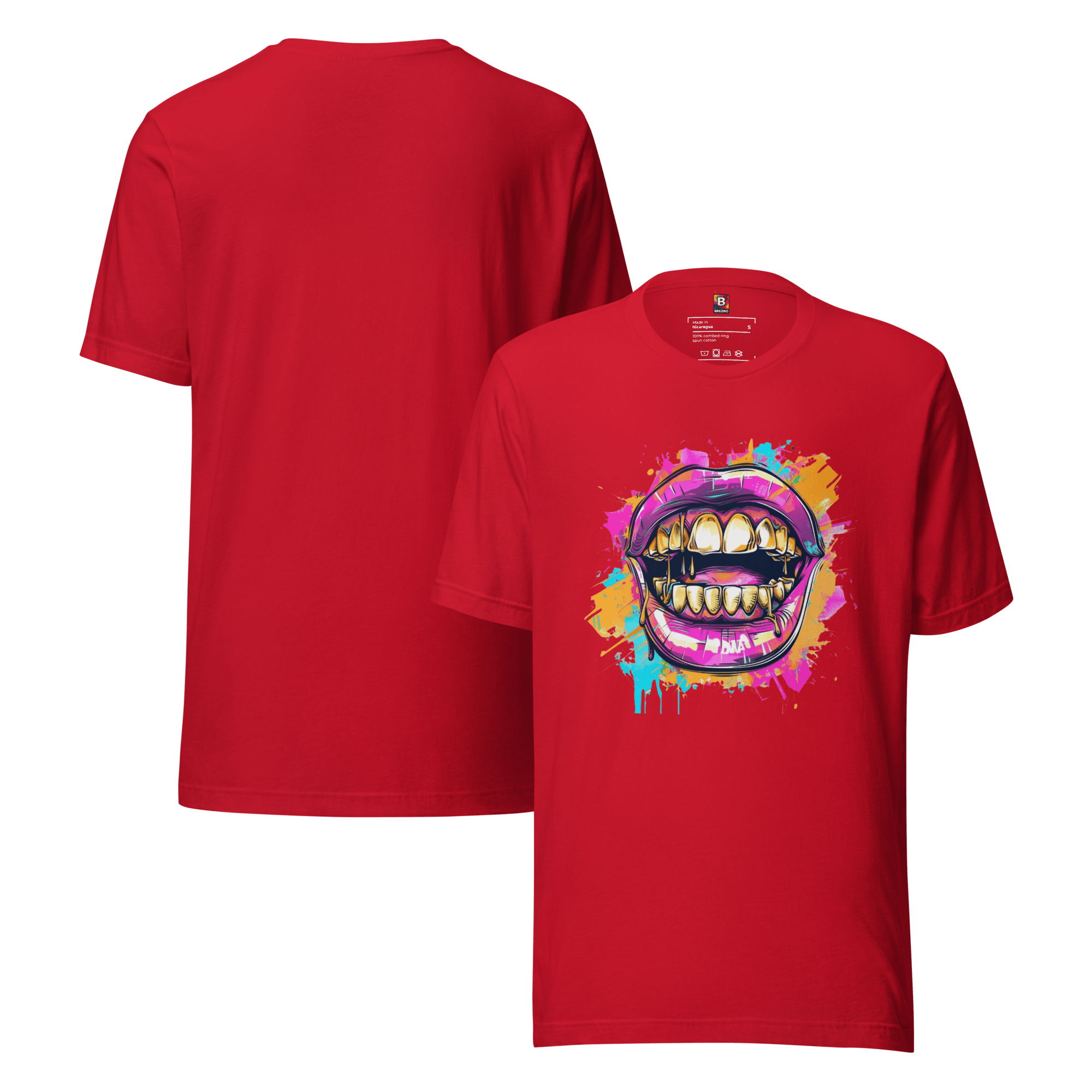 Bold Bite - Neon Graffiti - Mund T-Shirt | Buntes Streetstyle Unisex Shirt | Pop Art Style Fashion von Brezno – Streetwear von Brezno | T-Shirt