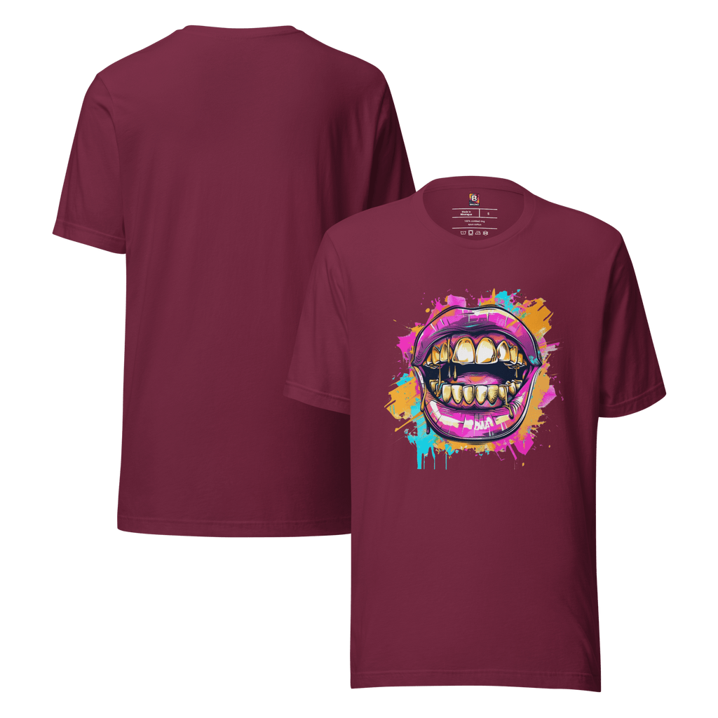 Bold Bite - Neon Graffiti - Mund T-Shirt | Buntes Streetstyle Unisex Shirt | Pop Art Style Fashion von Brezno – Streetwear von Brezno | T-Shirt
