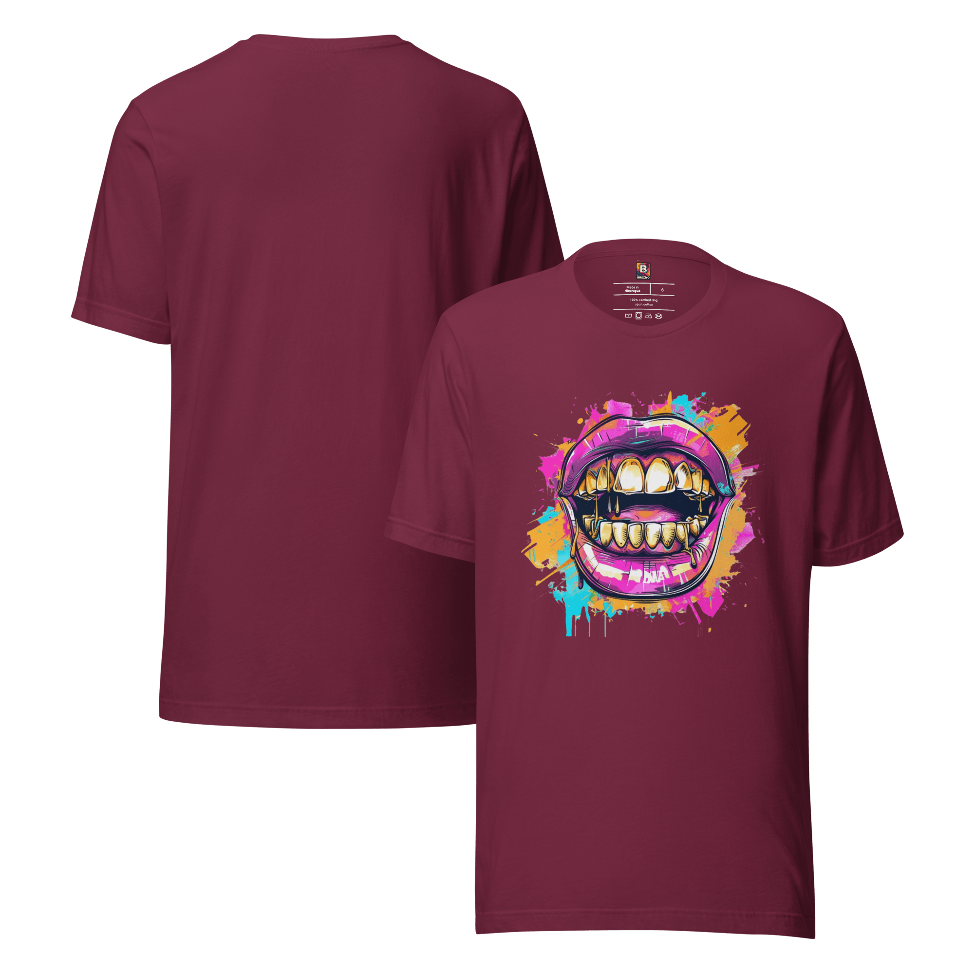 Bold Bite - Neon Graffiti - Mund T-Shirt | Buntes Streetstyle Unisex Shirt | Pop Art Style Fashion von Brezno – Streetwear von Brezno | T-Shirt