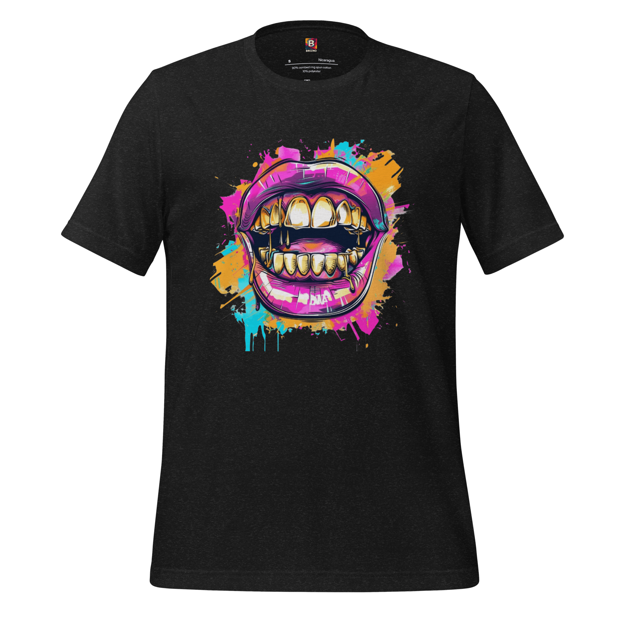 Bold Bite - Neon Graffiti - Mund T-Shirt | Buntes Streetstyle Unisex Shirt | Pop Art Style Fashion von Brezno – Streetwear von Brezno | T-Shirt