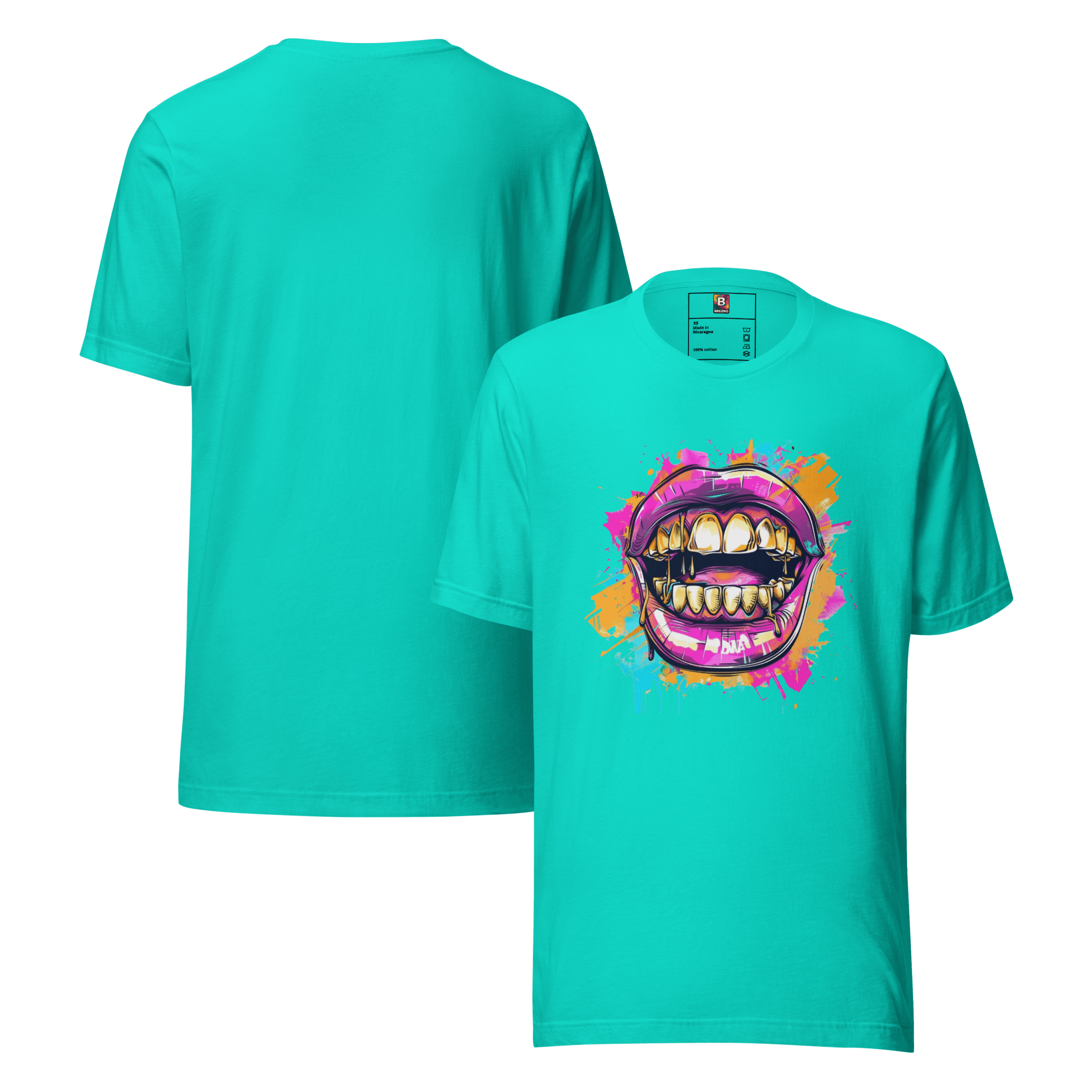 Bold Bite - Neon Graffiti - Mund T-Shirt | Buntes Streetstyle Unisex Shirt | Pop Art Style Fashion von Brezno – Streetwear von Brezno | T-Shirt