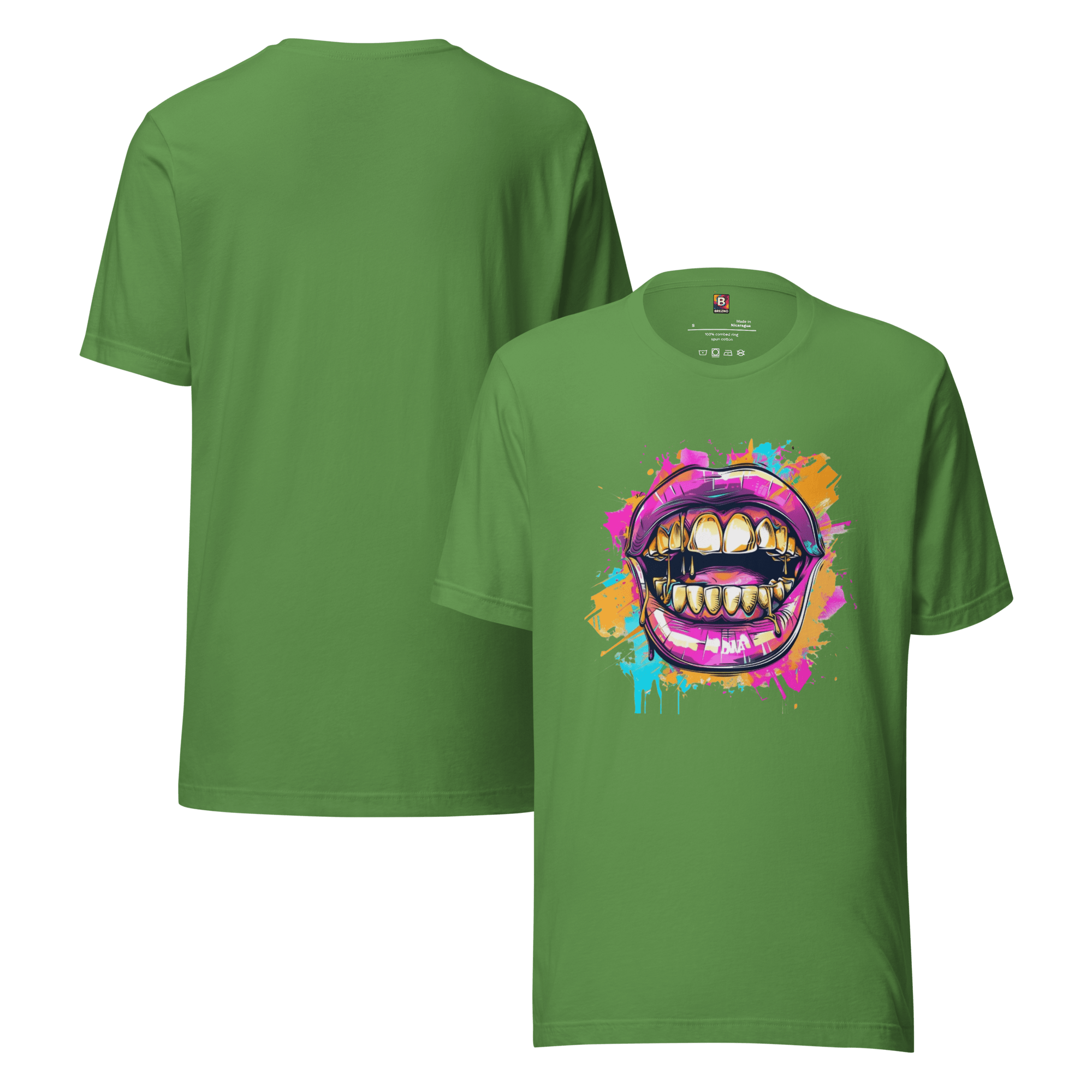 Bold Bite - Neon Graffiti - Mund T-Shirt | Buntes Streetstyle Unisex Shirt | Pop Art Style Fashion von Brezno – Streetwear von Brezno | T-Shirt