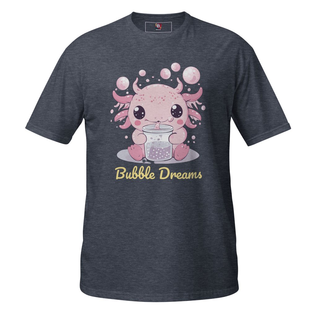 Bubble Dreams - Kawaii Axolotl T-Shirt Süßes Schlafshirt mit Boba Design | Unisex Geschenkidee für Damen und Herren von Brezno – Streetwear von Brezno | Kawaii Schlafshirt