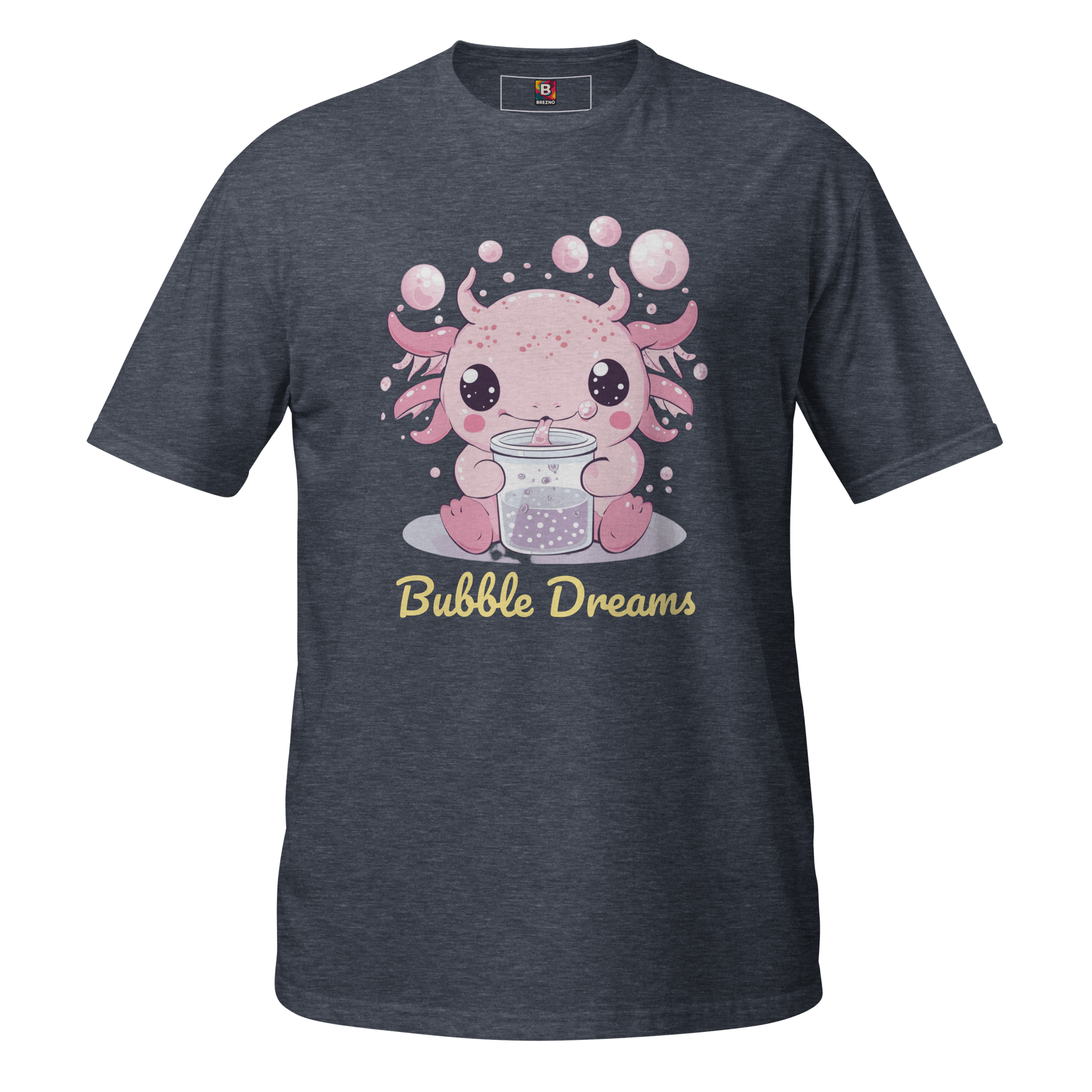Bubble Dreams - Kawaii Axolotl T-Shirt Süßes Schlafshirt mit Boba Design | Unisex Geschenkidee für Damen und Herren von Brezno – Streetwear von Brezno | Kawaii Schlafshirt