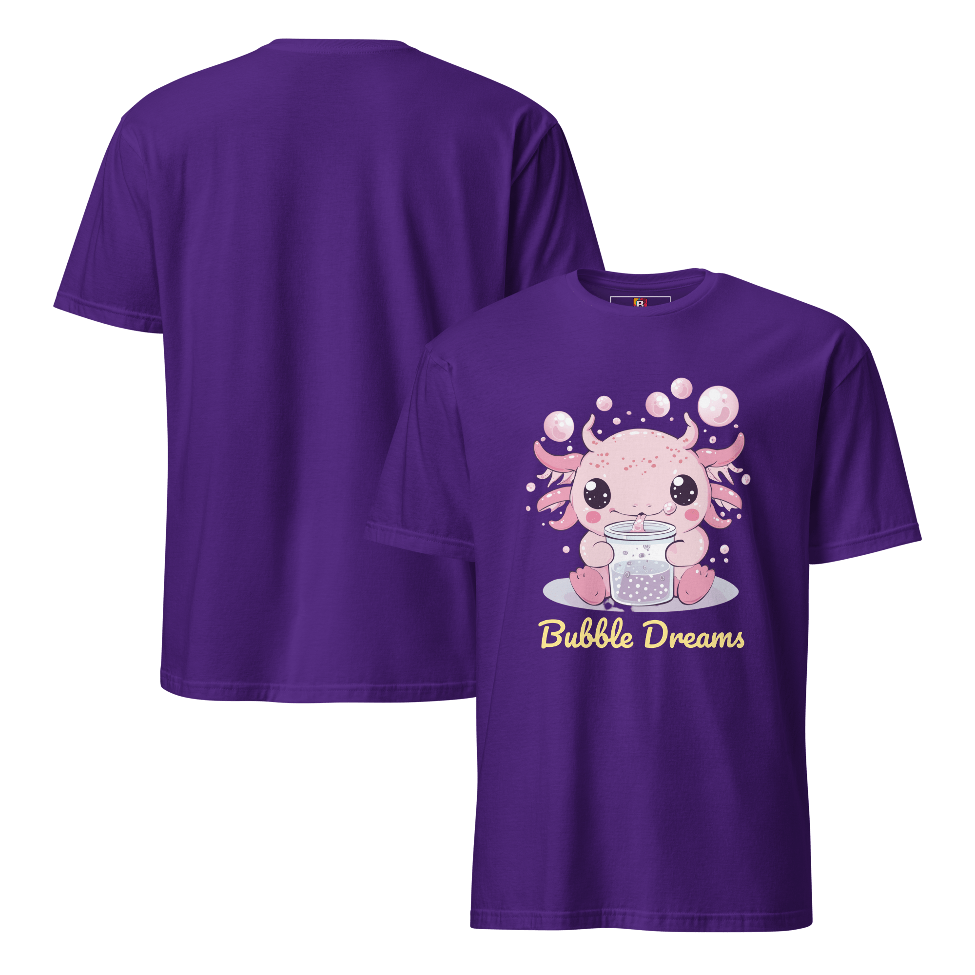 Bubble Dreams - Kawaii Axolotl T-Shirt Süßes Schlafshirt mit Boba Design | Unisex Geschenkidee für Damen und Herren von Brezno – Streetwear von Brezno | Kawaii Schlafshirt