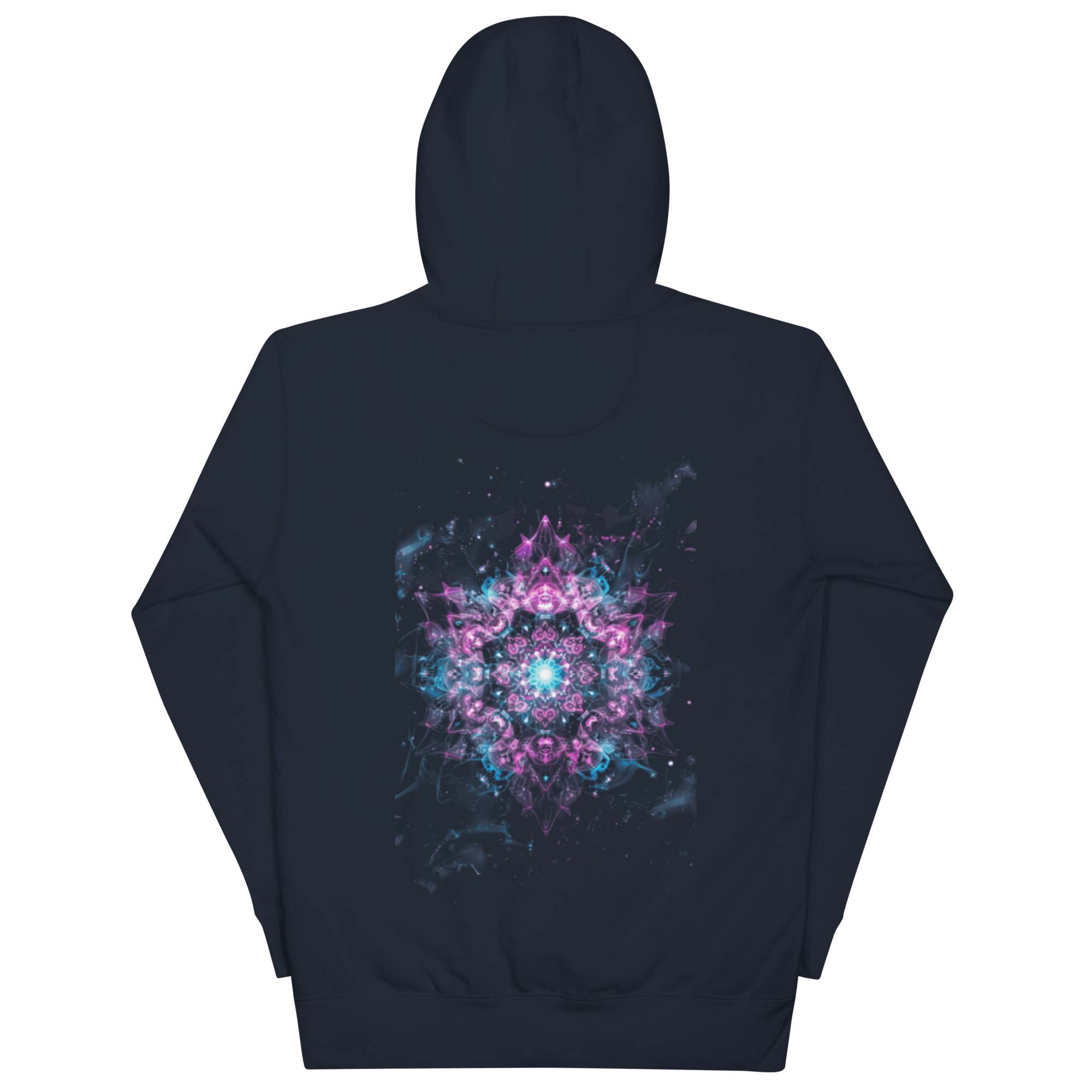 Crystal Void Hoodie – Unisex Kapuzenpullover Schwarz mit Mandala - Rückendruck | von Brezno – Streetwear von Brezno | Streetwear Hoodie