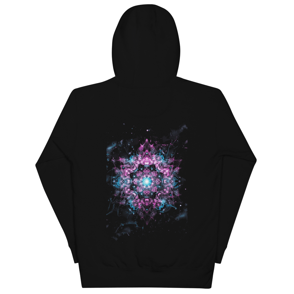 Crystal Void Hoodie – Unisex Kapuzenpullover Schwarz mit Mandala - Rückendruck | von Brezno – Streetwear von Brezno | Streetwear Hoodie