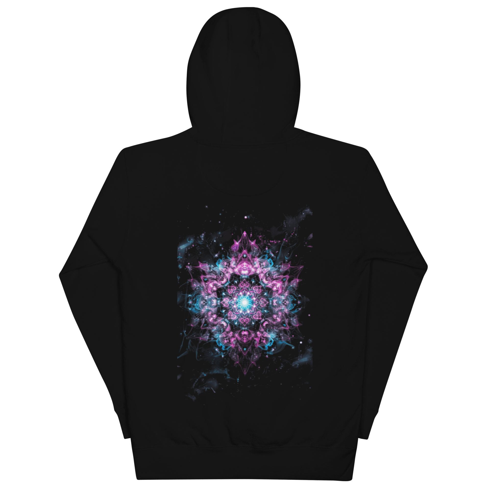Crystal Void Hoodie – Unisex Kapuzenpullover Schwarz mit Mandala - Rückendruck | von Brezno – Streetwear von Brezno | Streetwear Hoodie
