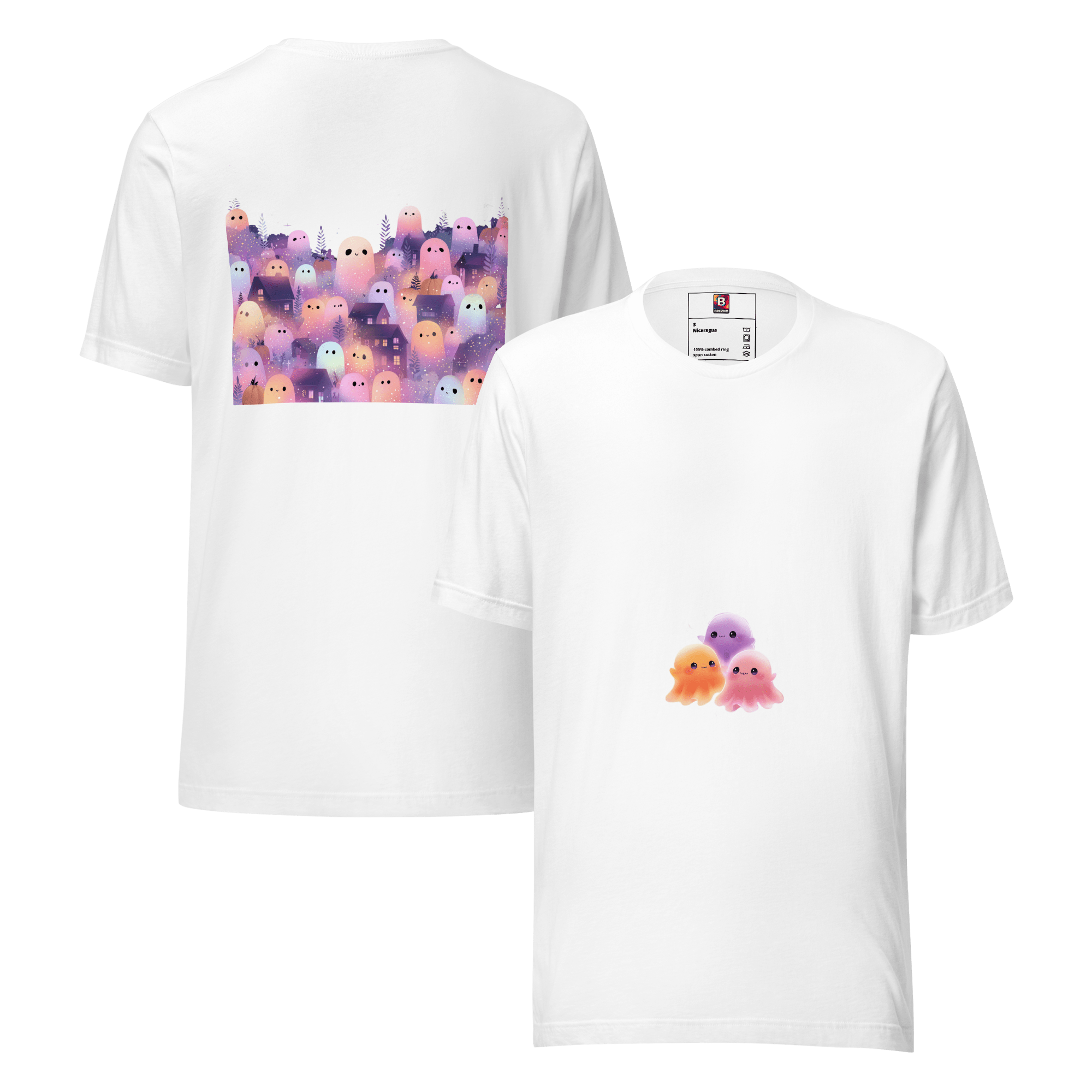 Cute Ghosts T-Shirt – Kawaii Halloween Shirt Pastell Style von Brezno – Streetwear von Brezno | T-Shirt