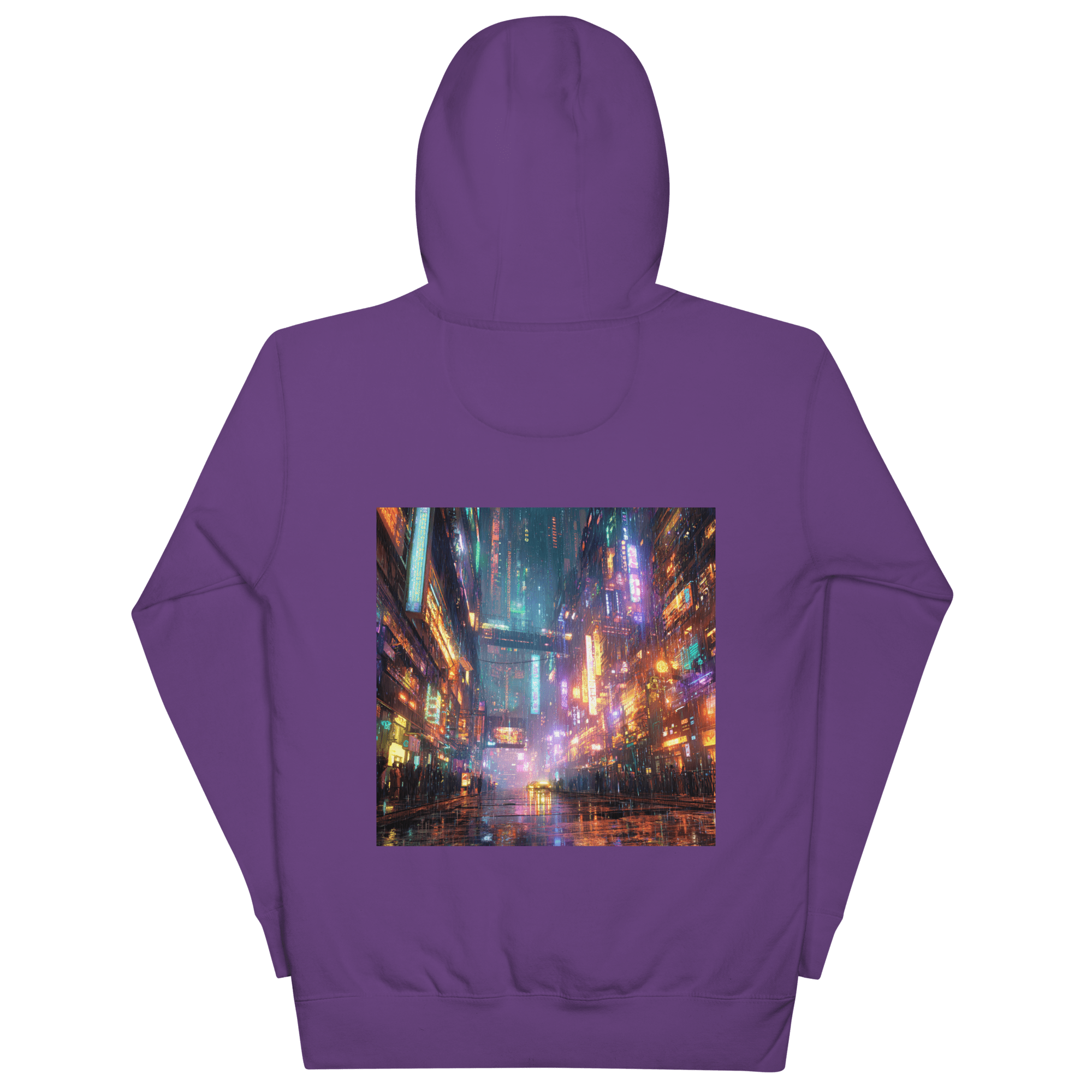 Cyberpunk Neon Unisex Hoodie mit Front - & Backprint | Streetwear Festival Pullover von Brezno – Streetwear von Brezno | Hoodie