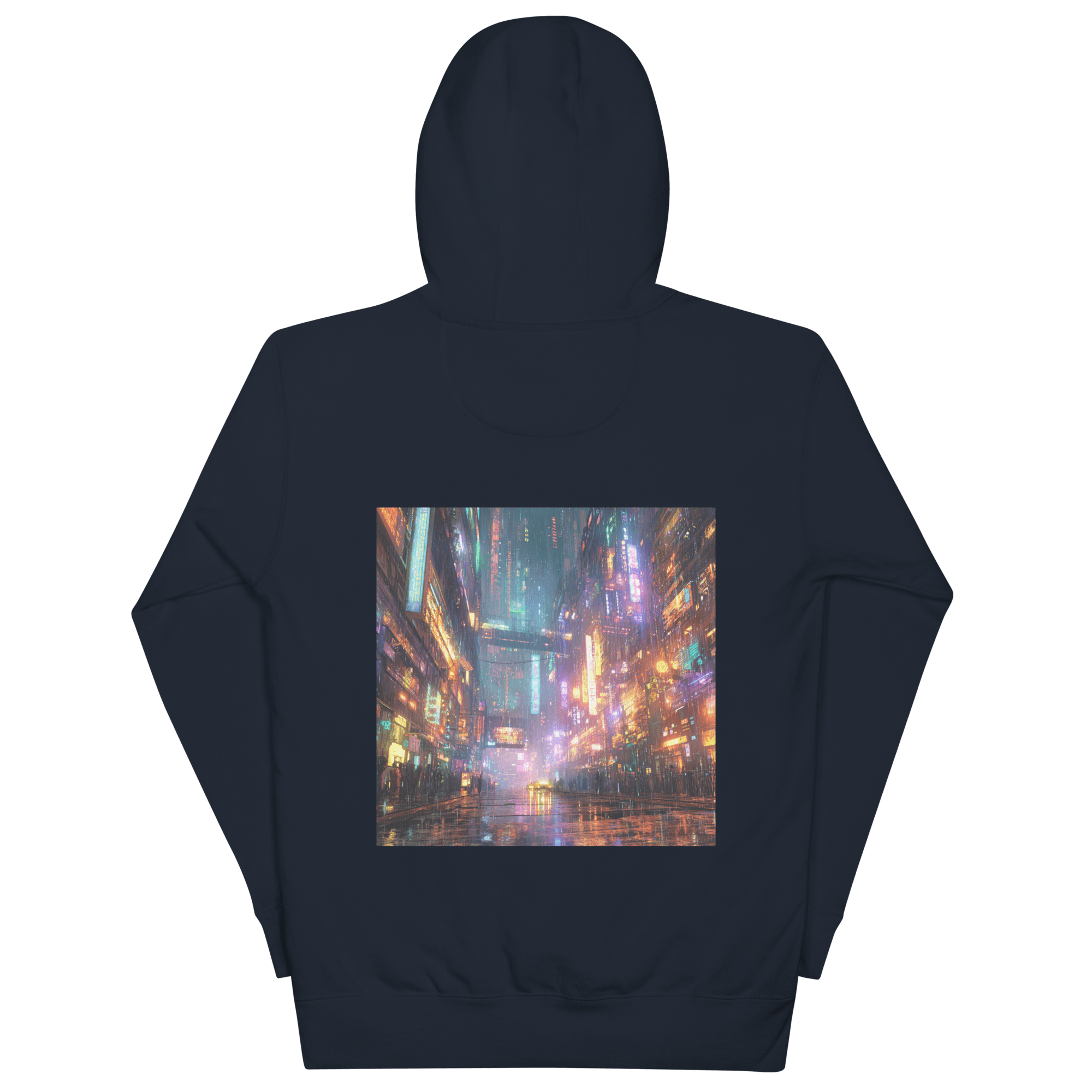 Cyberpunk Neon Unisex Hoodie mit Front - & Backprint | Streetwear Festival Pullover von Brezno – Streetwear von Brezno | Hoodie