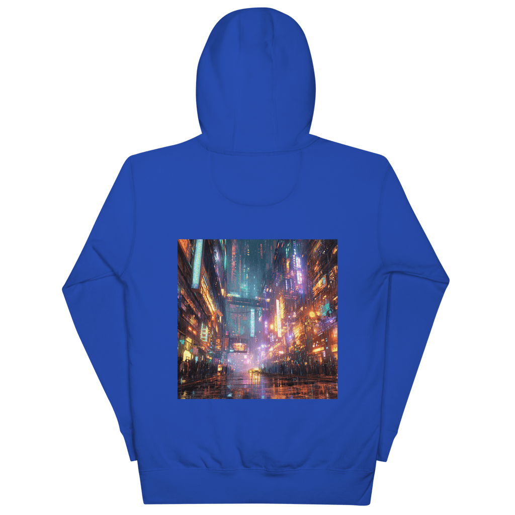 Cyberpunk Neon Unisex Hoodie mit Front - & Backprint | Streetwear Festival Pullover von Brezno – Streetwear von Brezno | Hoodie