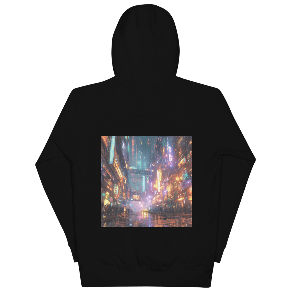 Cyberpunk Neon Unisex Hoodie mit Front - & Backprint | Streetwear Festival Pullover von Brezno – Streetwear von Brezno | Hoodie