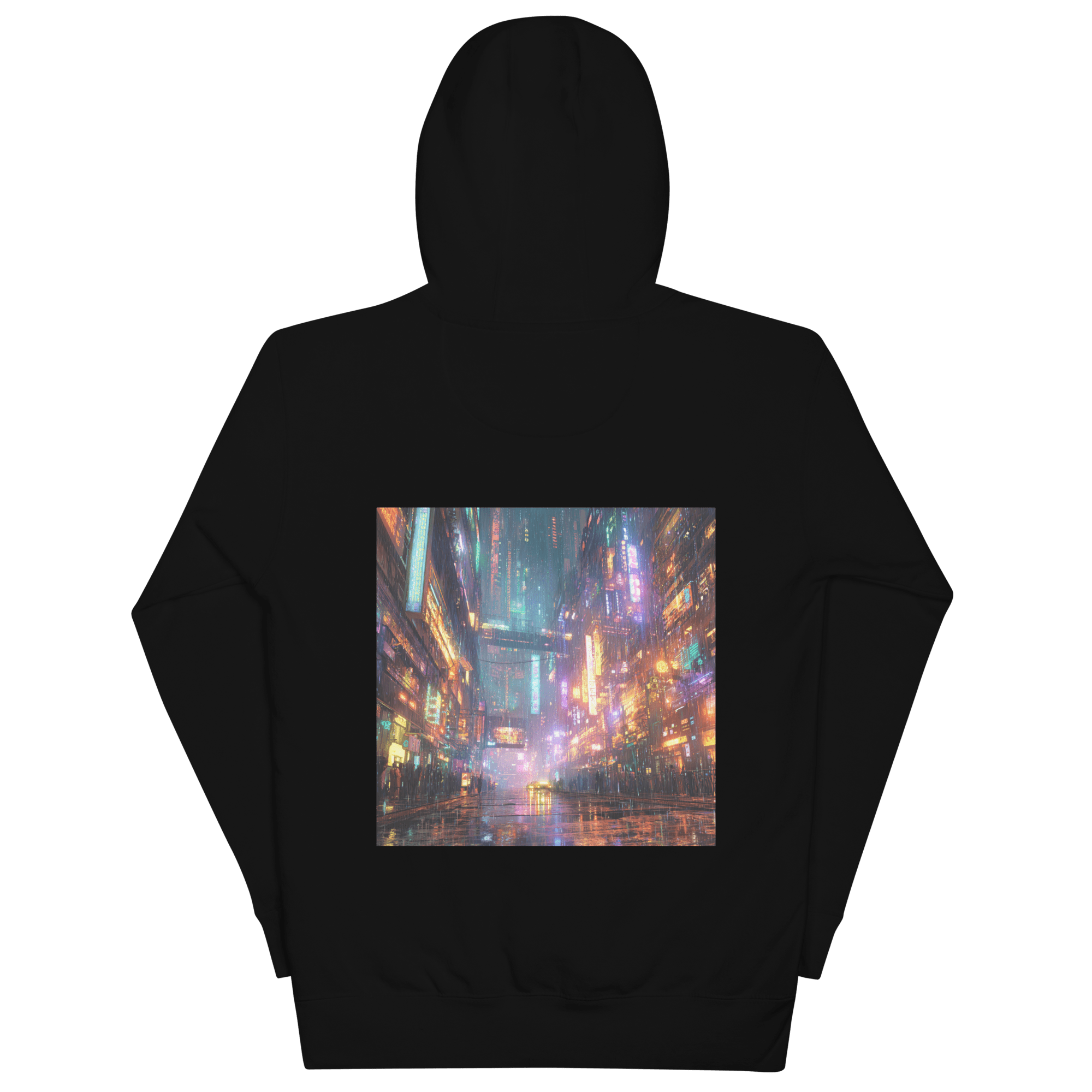 Cyberpunk Neon Unisex Hoodie mit Front - & Backprint | Streetwear Festival Pullover von Brezno – Streetwear von Brezno | Hoodie
