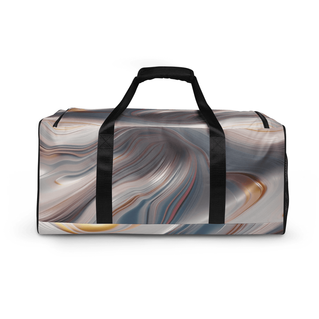 Fluid Wave Duffle Bag – Stylische 50L Weekender - Tasche mit abstraktem Allover - Design von Brezno – Streetwear von Brezno | Sporttasche