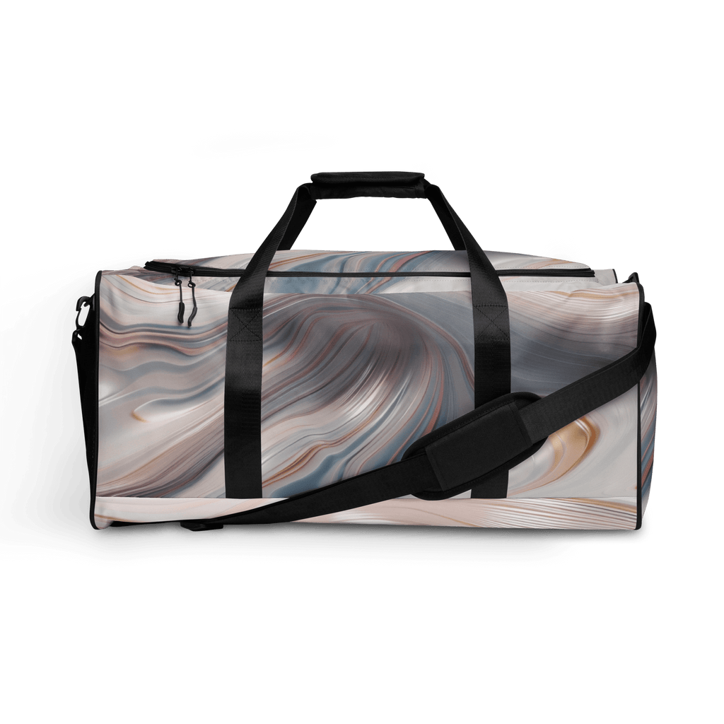 Fluid Wave Duffle Bag – Stylische 50L Weekender - Tasche mit abstraktem Allover - Design von Brezno – Streetwear von Brezno | Sporttasche