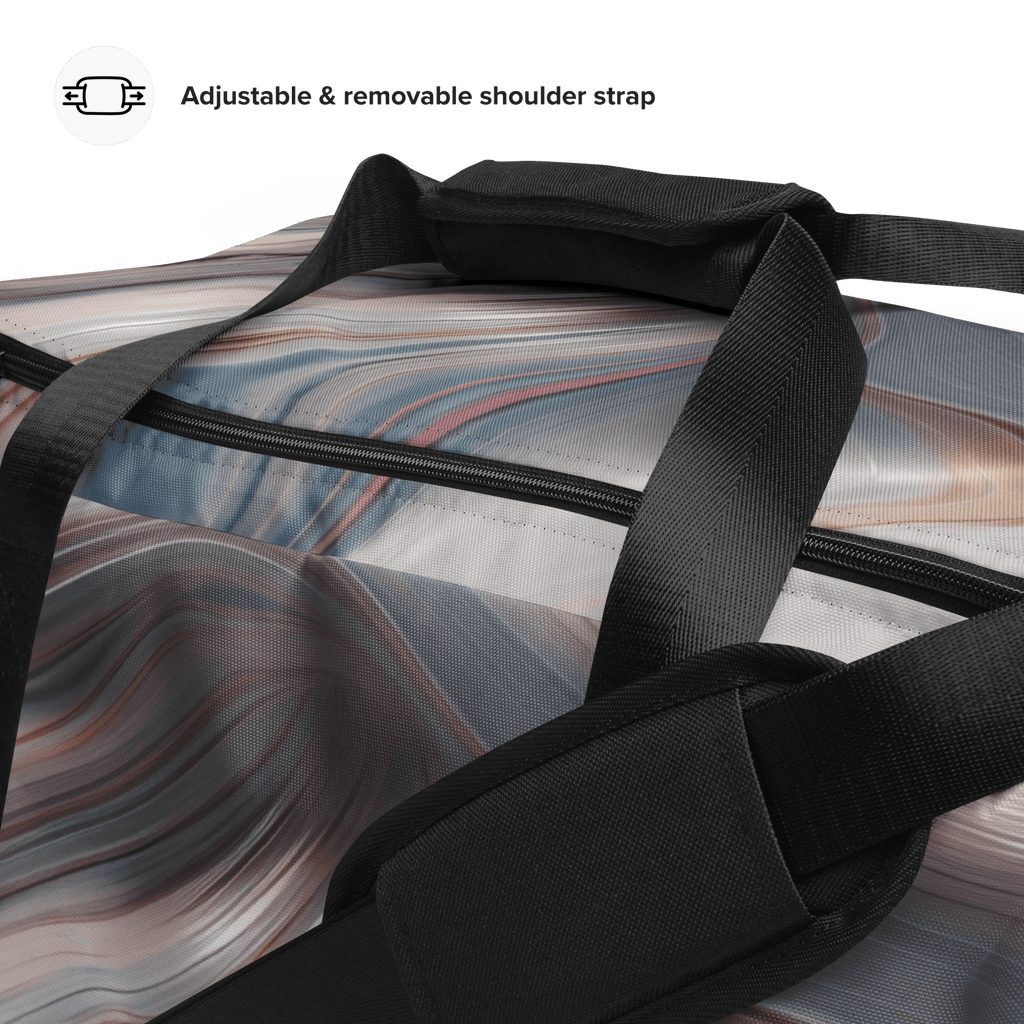 Fluid Wave Duffle Bag – Stylische 50L Weekender - Tasche mit abstraktem Allover - Design von Brezno – Streetwear von Brezno | Sporttasche