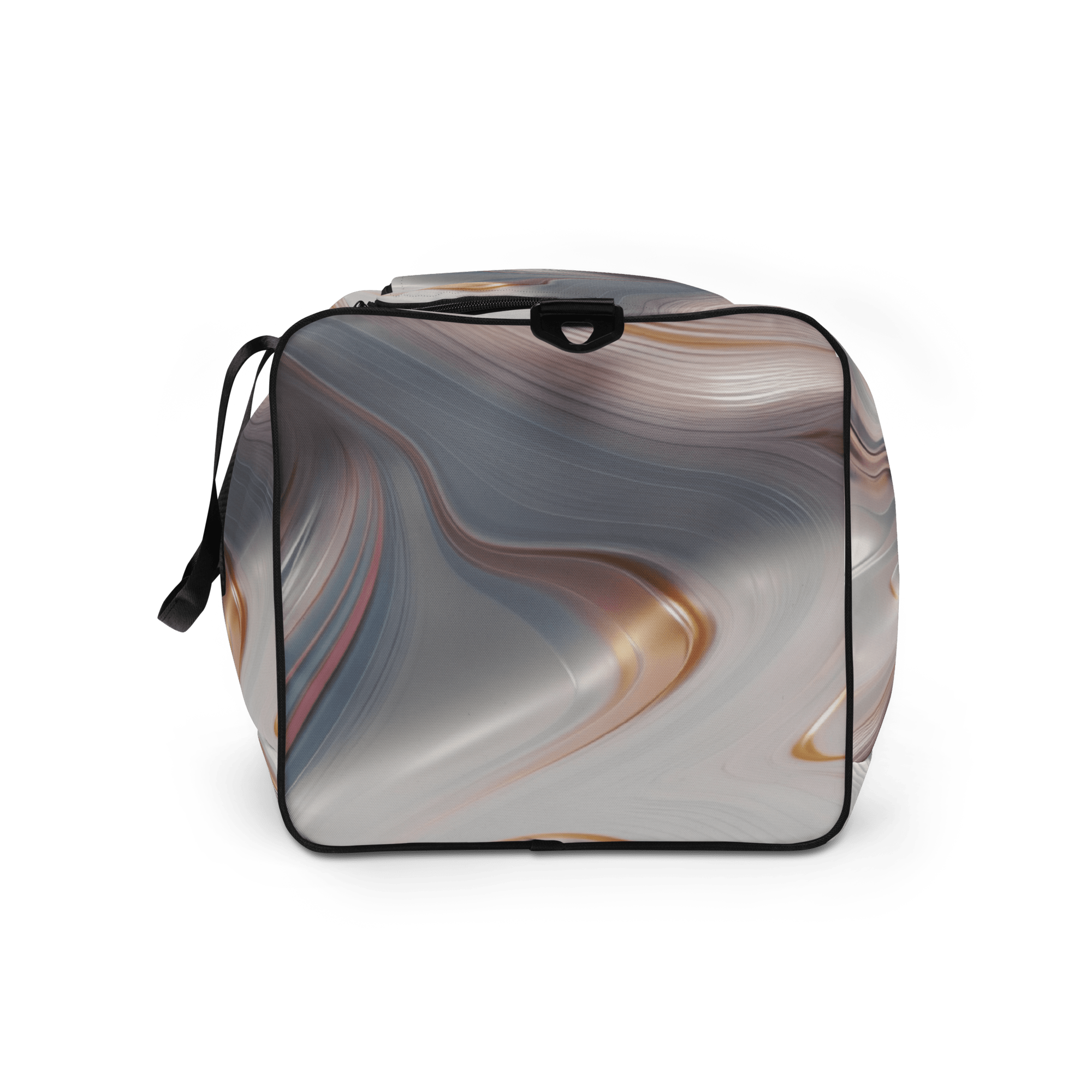 Fluid Wave Duffle Bag – Stylische 50L Weekender - Tasche mit abstraktem Allover - Design von Brezno – Streetwear von Brezno | Sporttasche