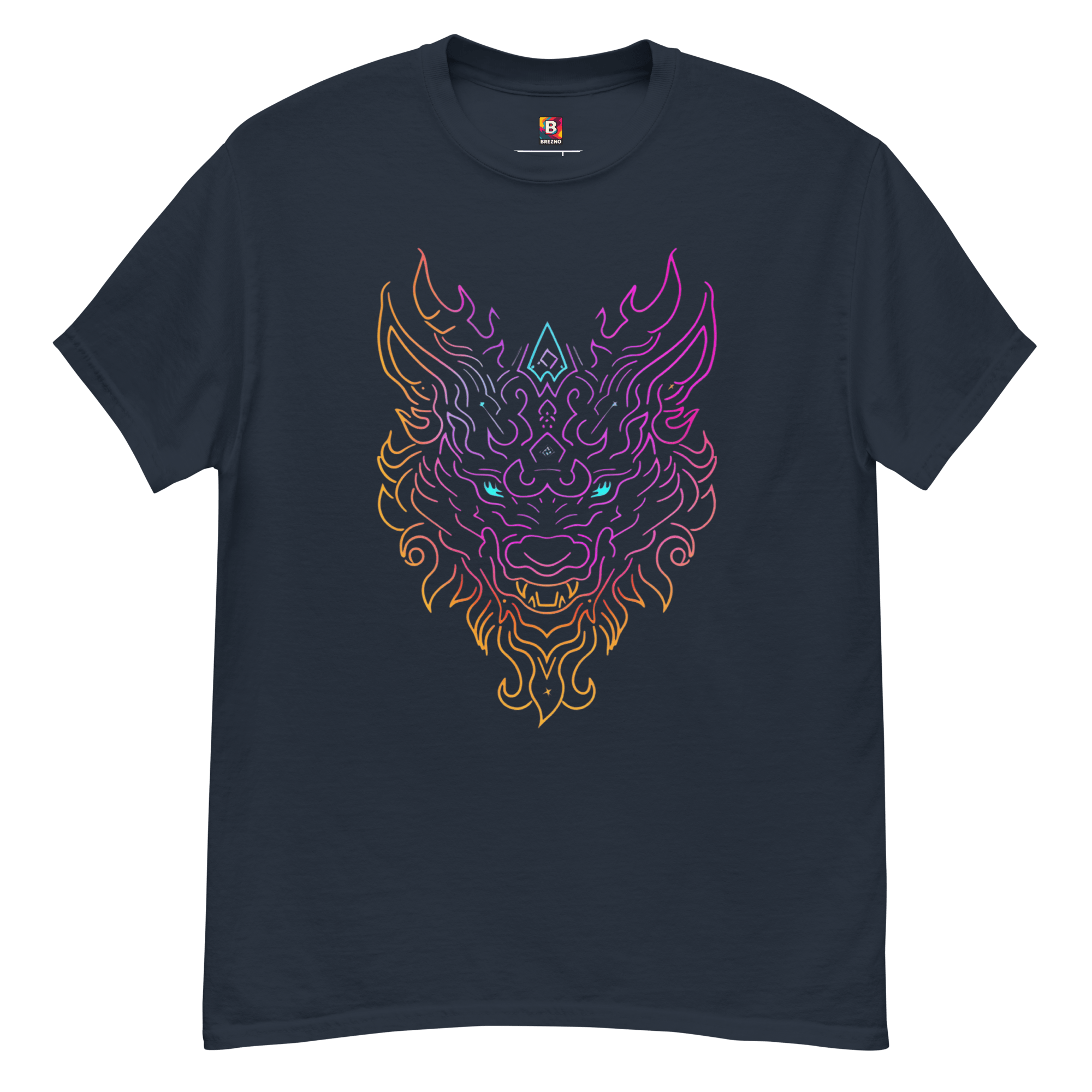 Tribal Lion Shirt von Brezno – Unisex T-Shirt mit starkem Neon - Look | Streetwear Design | Gildan 5000 – Streetwear von Brezno | T-Shirt