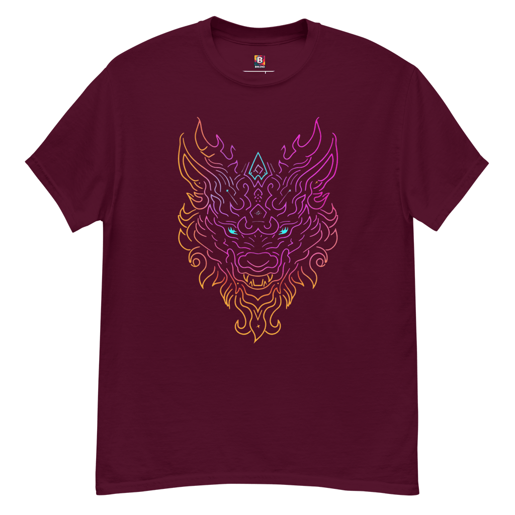 Tribal Lion Shirt von Brezno – Unisex T-Shirt mit starkem Neon - Look | Streetwear Design | Gildan 5000 – Streetwear von Brezno | T-Shirt