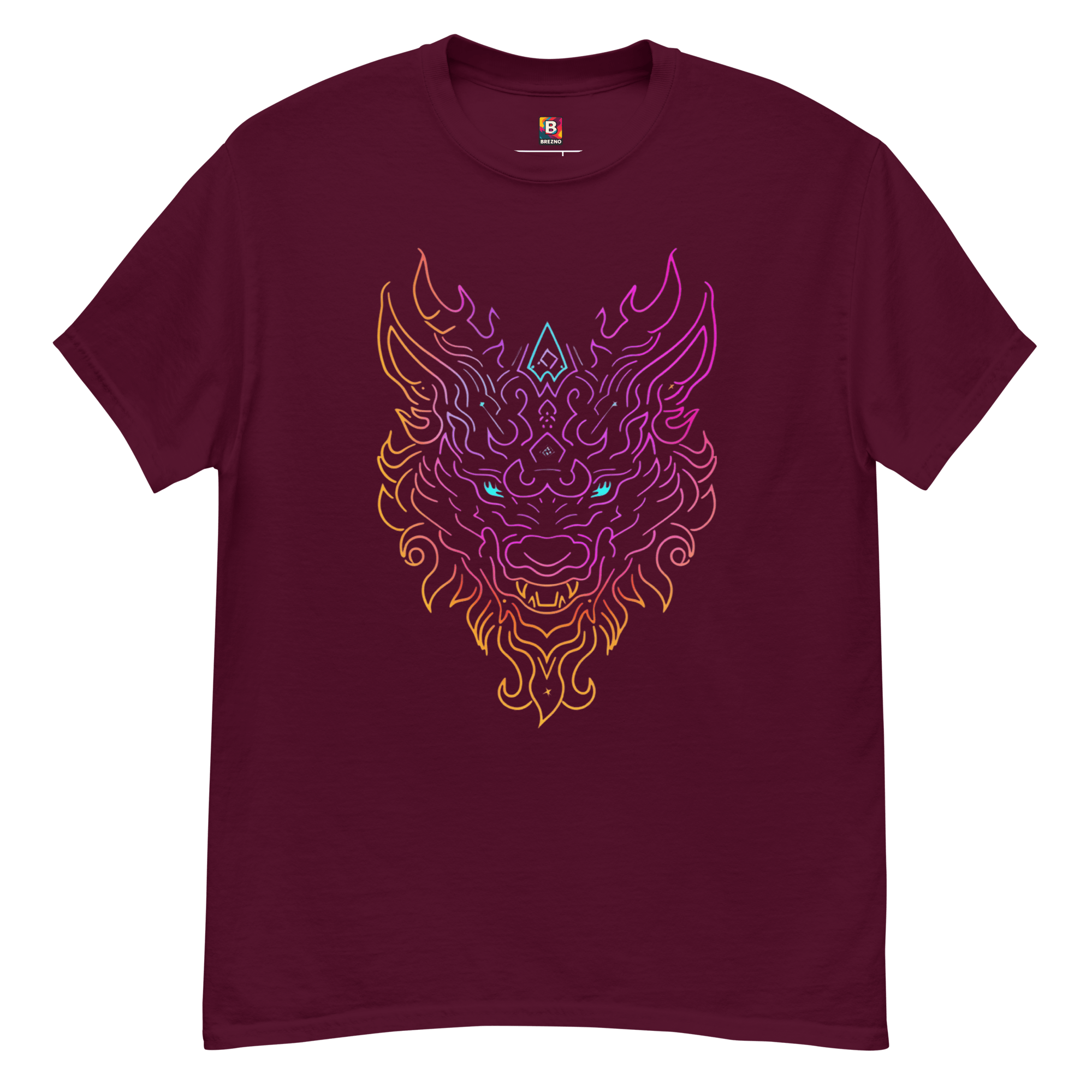 Tribal Lion Shirt von Brezno – Unisex T-Shirt mit starkem Neon - Look | Streetwear Design | Gildan 5000 – Streetwear von Brezno | T-Shirt